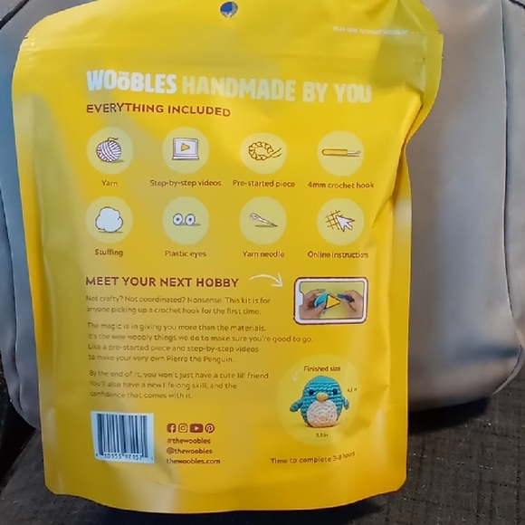 Pierre the Penguin Crochet Kit - Yellow and Blue - Picture 2 of 7